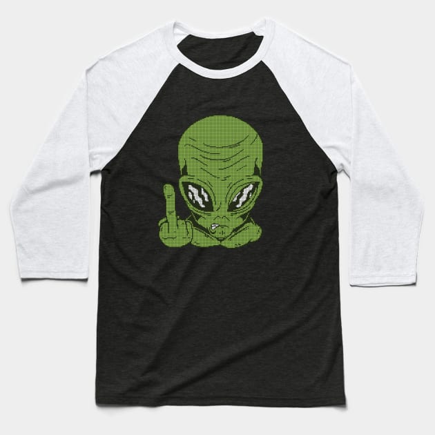 Fuck Off Alien - low-bit graphics - gift Baseball T-Shirt by sweetczak